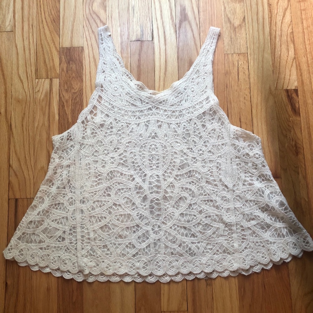 Nabee Ivory Lace Tank Top